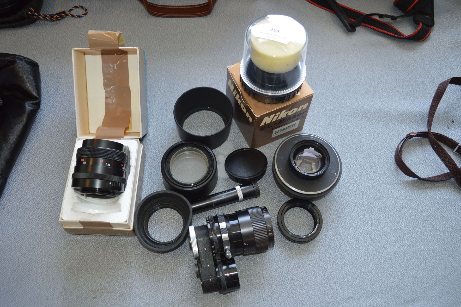 Assorted Lenses and Hoods; Flektogon 2.4/35, Shino