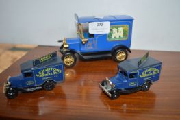 Vintage Vehicle Moneybox and Two Lledo Hull Wagons