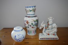 Three Eastern Style Porcelain Ornaments