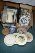 Two Boxes of Kitchenware, Pottery, Household Goods