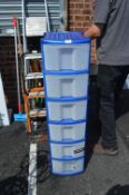 Six Height Plastic Storage Drawer Unit