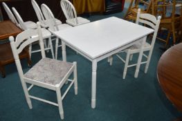 White Kitchen Table with Two Chairs