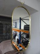 *Gilt Framed Oval Wall Mirror