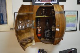 *Wall Mounted Half Barrel Drinks Cabinet