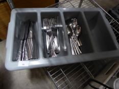 * grey cutlery tray with cutlery