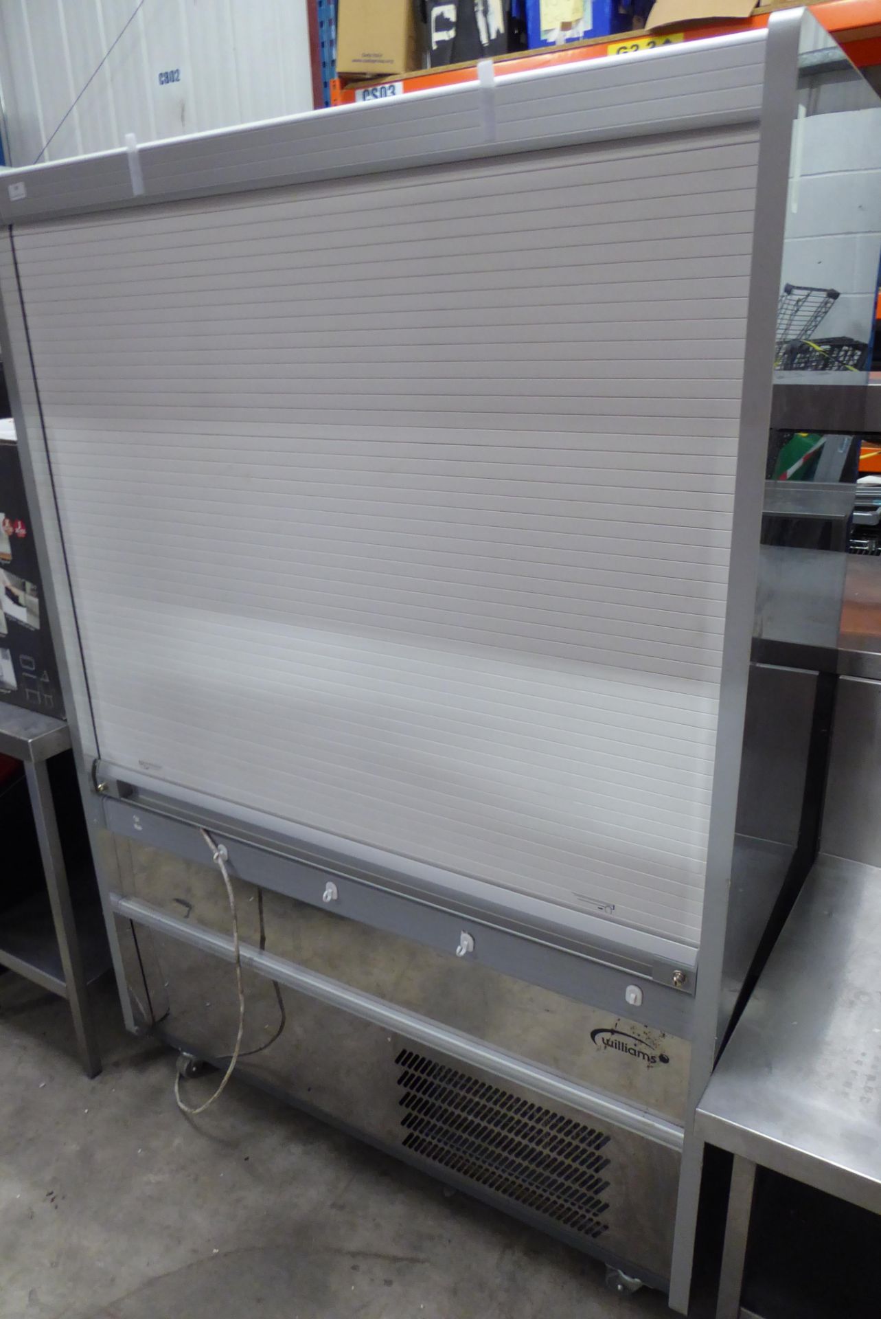 * Williams grab and go chiller - with night blind on castors. 1250w x 680d x 1800h - Image 2 of 2
