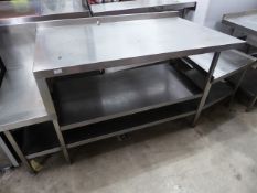 * S/S prepbench with upstaand and undershelf - with lowlevel applience shelf to either end. 2200w