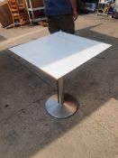 *3 x s/s pedestal base tables with square tops