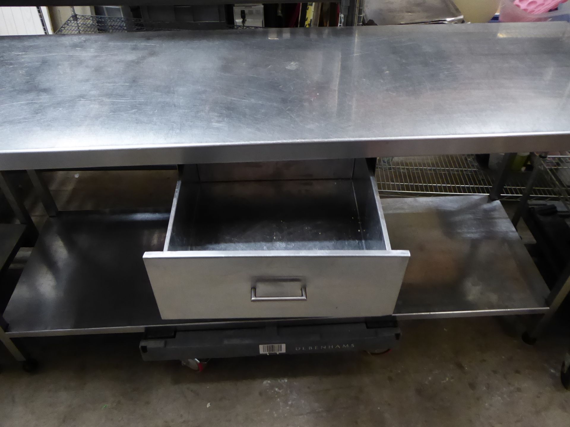 * S/S prep bench with undershelf and drawer 1800w x 600d x 900h - Image 2 of 2
