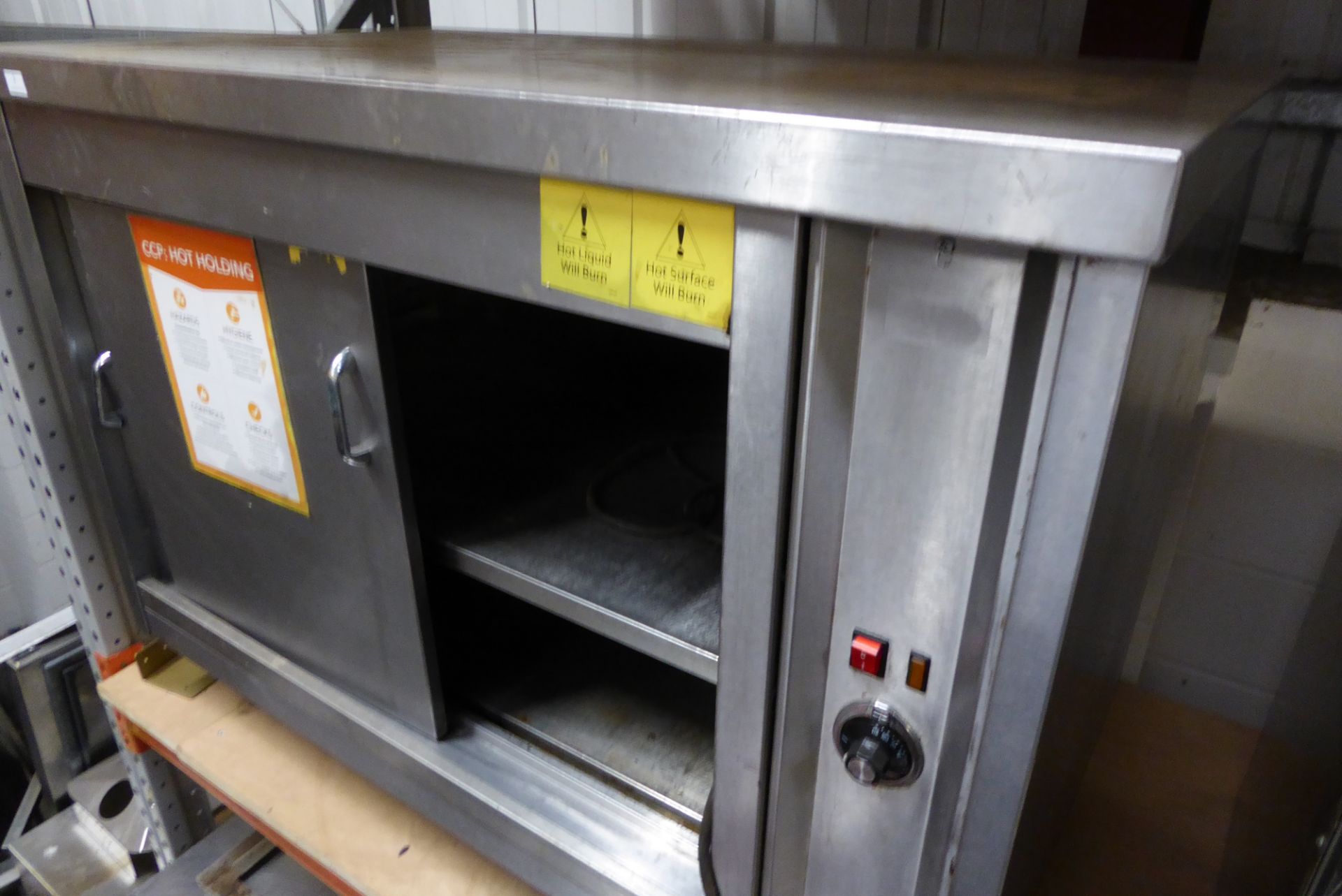 * hot holding cupboard on castors - with temperature control. 1200w x 700d x 900h