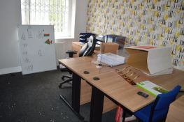 *Contents of First Floor Office to Include Two L-Shape Desks, Two Standalone Drawer Pedestals,