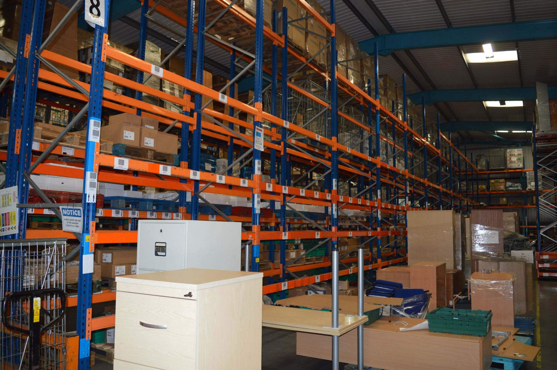 *Eleven Bays of High Low RH65 Racking (2.4m wide, 1.1m deep and 6m high) Comprising of Twelve