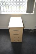 *Standalone Four Drawer Pedestal in Light Oak Finish