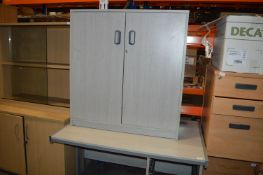 *Silverwood Effect Desk and Two Door Cabinet