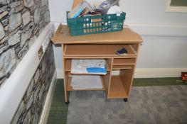 *Home Office Unit in Beech Finish and Contents Including Disinfectant Wipes, Crockery, etc.