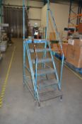 *Set of Blue Tubular Steel Six Tread Mobile Warehouse Steps