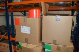 *Eight Boxes Containing Twelve Rolls Stickers (various colours, 1000 per roll, 102x153mm)