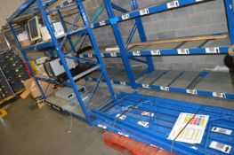 *Pallet and a Premade Shelf of Boltless Racking; Four Uprights, Twenty-Four Beams, and Various Steel