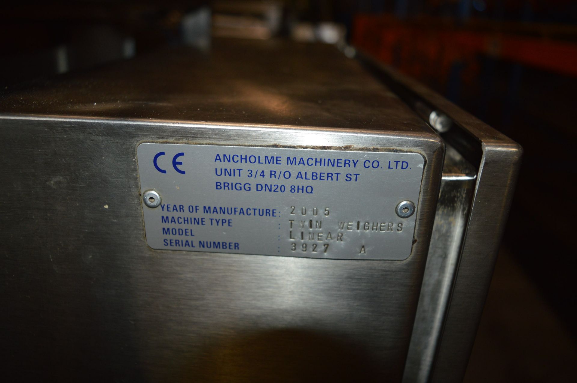 *Ancholme Machine Co. Ltd Twin Weigher and Dispenser Model: Linear, YoM: 2005, Serial No. 3927A - Image 3 of 3