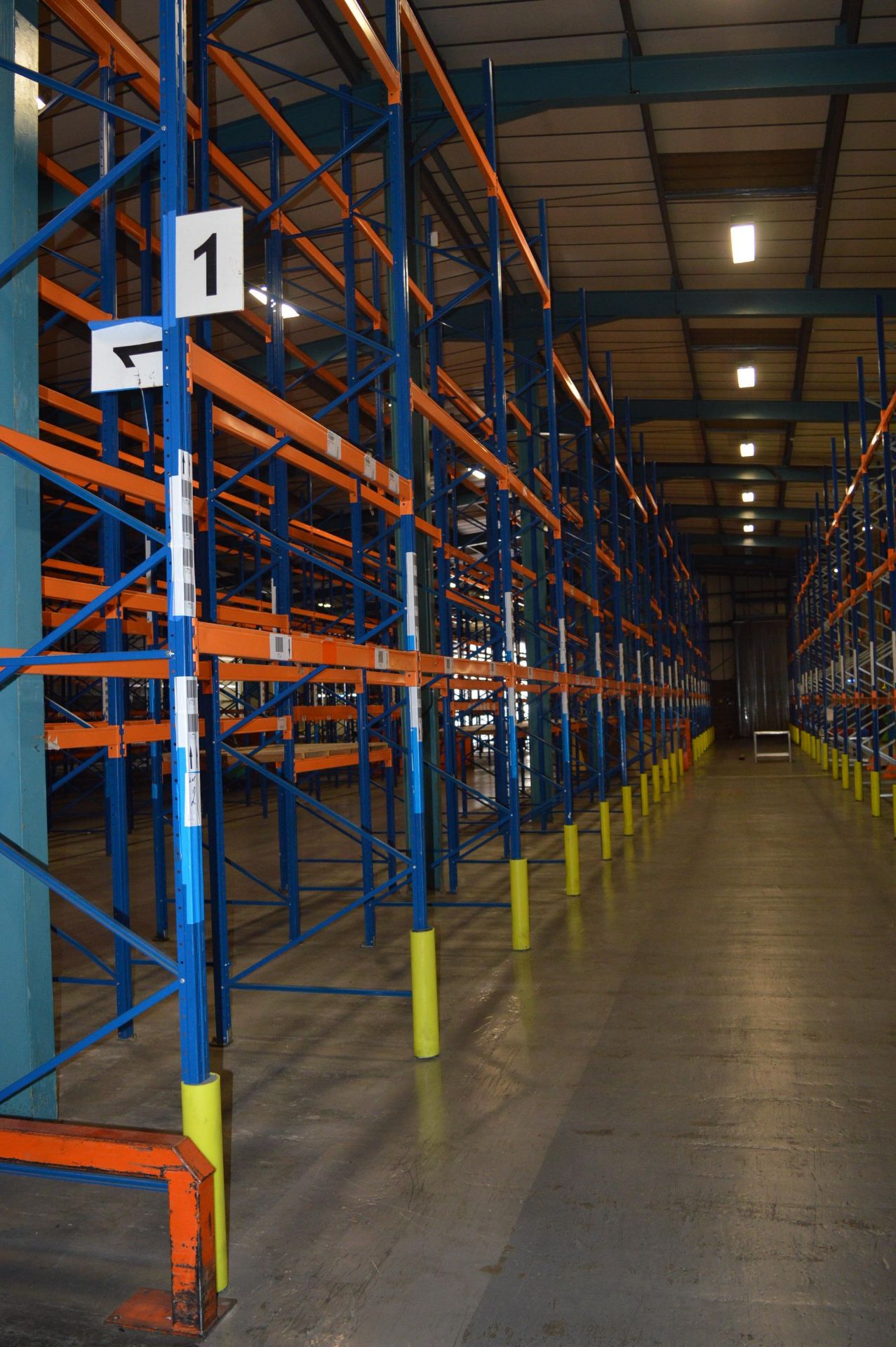 *Eleven Bays of Pallet Racking (2.2m wide, 1.1m deep, 6m high) Comprising of Eleven Uprights and