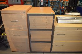 *Lightwood Effect Three Drawer Filing Unit