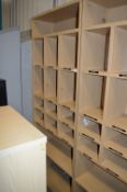 *Pair of Oak Effect Pigeonholes with Two Under Shelves