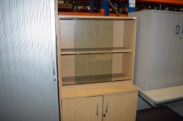 *Office Dresser with Glass Top and Cupboard Bottom