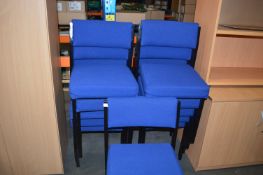 *Eleven Blue Upholstered Stackable Office Chairs