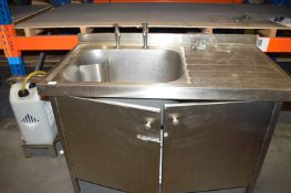 *Stainless Steel Sink Unit with Draining Board and Undershelf