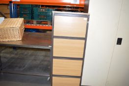 *Lightwood Effect Four Drawer Filing Cabinet