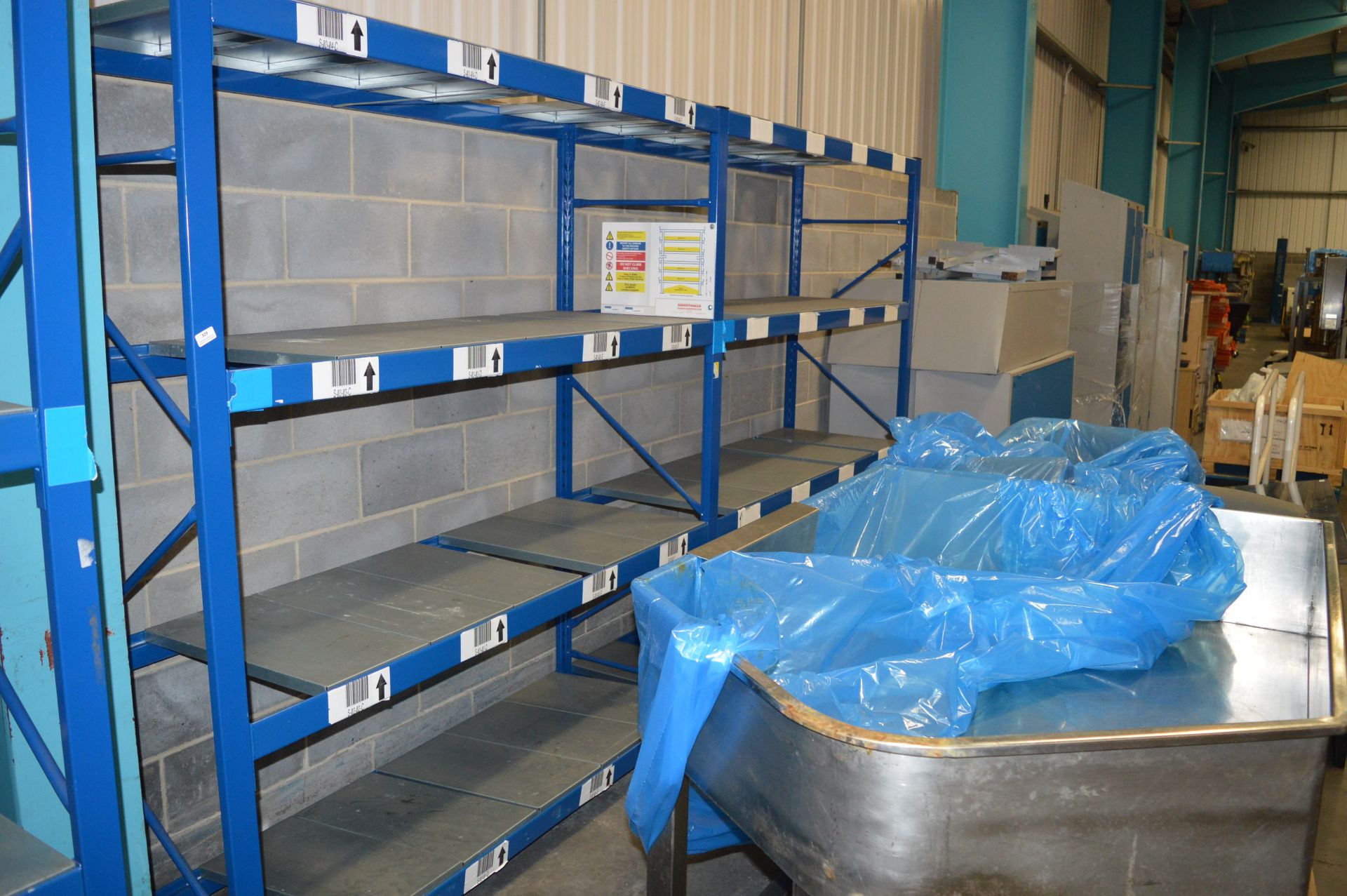 *Two Bays of Four Tier Boltless Racking 2.1m x 3.8m wide, 60cm deep