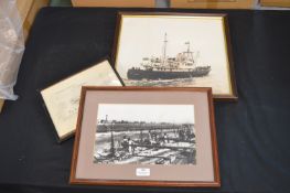 Framed Photos; Hull Docks, Richard Dunston Hessle, etc.