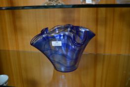 Large Blue Murano Handkerchief Vase