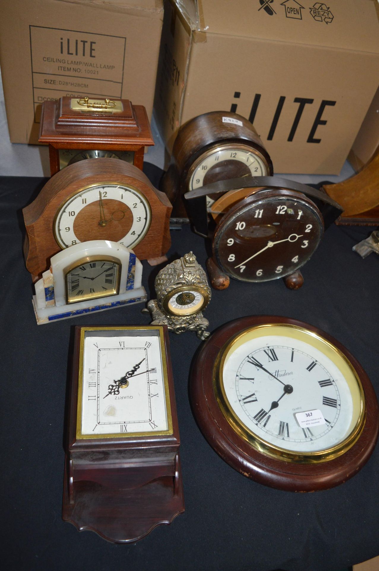 Nine Assorted Mantel Clocks etc.