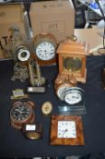 Eleven Mantel Clocks, Alarm Clocks, etc.