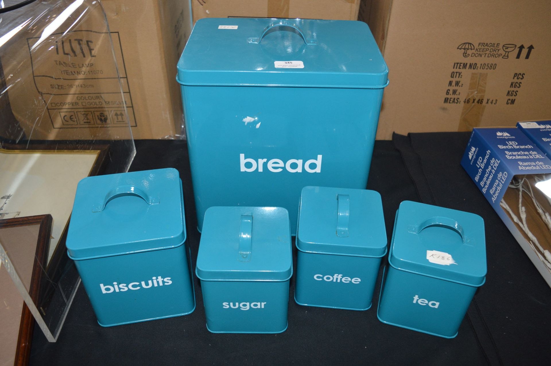 Blue Bread Bin and Storage Containers