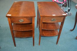 Vintage Reproduction Mahogany Inlaid Side Table