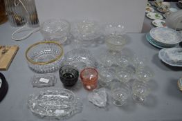 Pressed Glass Bowls, Cake Stands, etc.