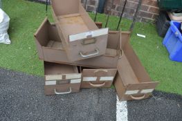 Five Vintage Metal Filing Drawers