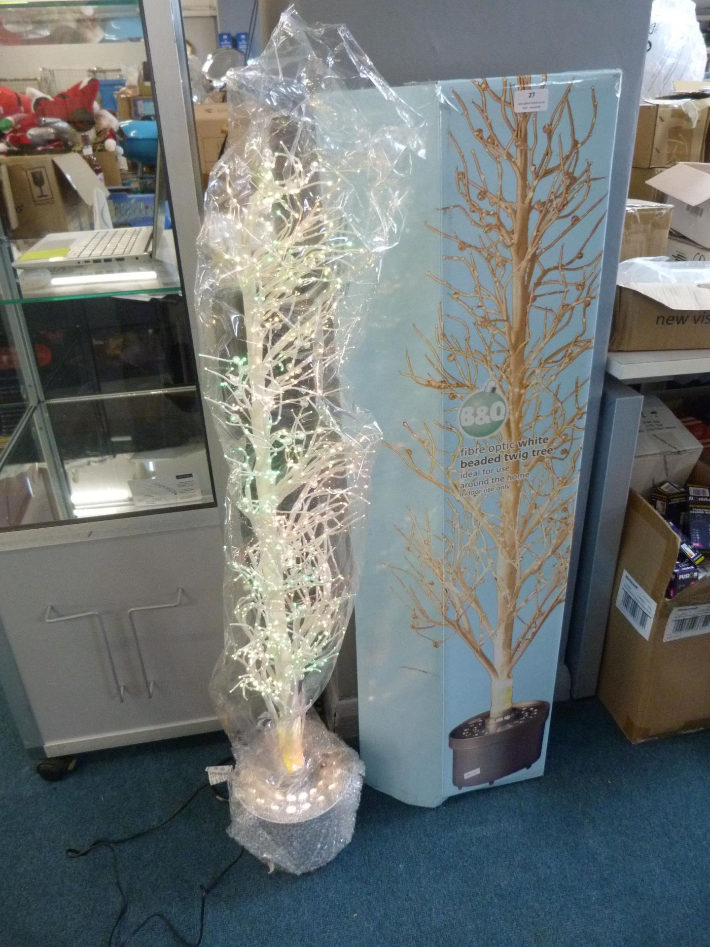 B&Q Fiber Optic White Beaded Twig Tree - Image 2 of 2