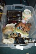 Decorative Items; Pottery, Horses, Jewellery Box,