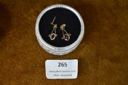 Pair of 9k Gold Drop Earrings