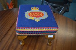 Footstool with Embroidered Crest