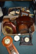 Two Boxes of Clocks For Spares and Repairs