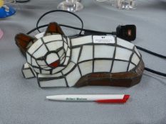 Leaded Glass Cat lamp