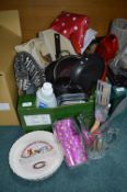 Large Box of Kitchenware; Kettles, Strainers, Uten