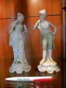 Two Antique Continental Porcelain Figurines (some