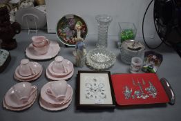 Vintage Pottery Part Tea Set, Glassware, Ornaments