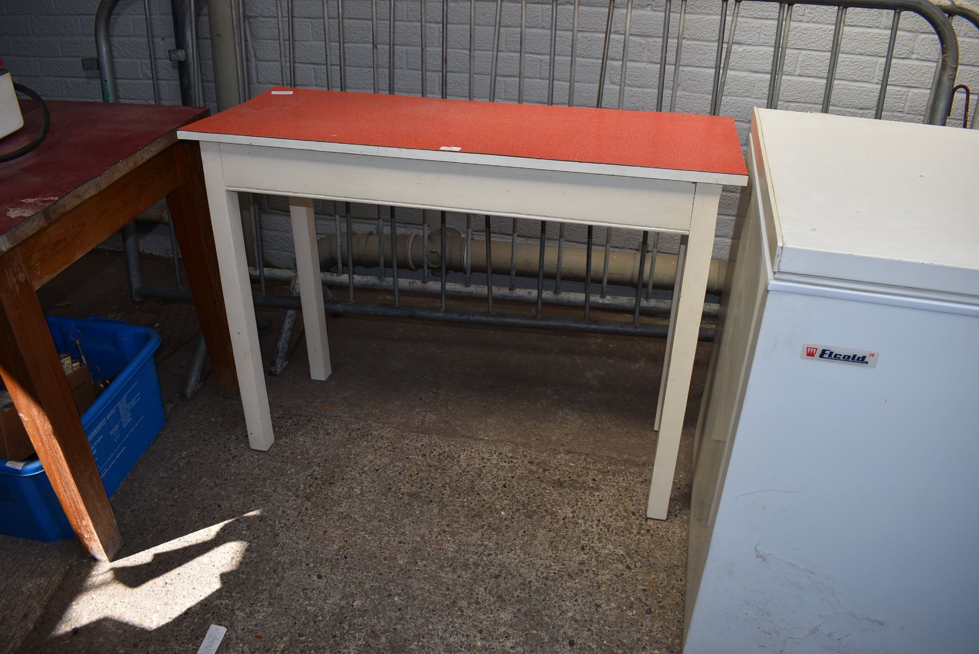 White Painted Formica Topped Side Table