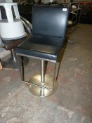*Black & Chrome Gas-Lift Barstool with Foot Rest